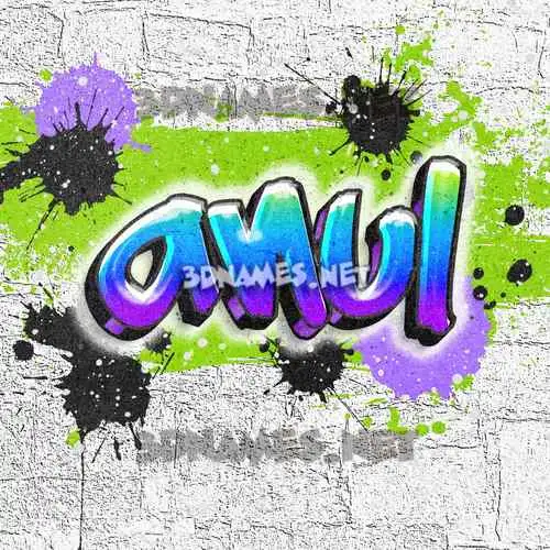 anul in Graffiti Grunge style - 3D name wallpaper