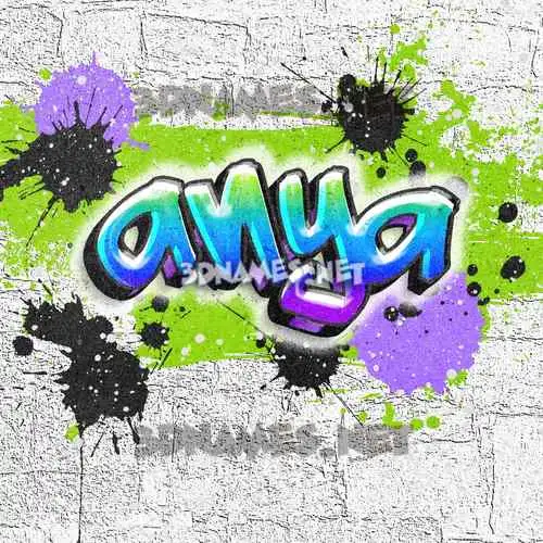 anya in Graffiti Grunge style - 3D name wallpaper anya in Graffiti Grunge style - 3D name wallpaper