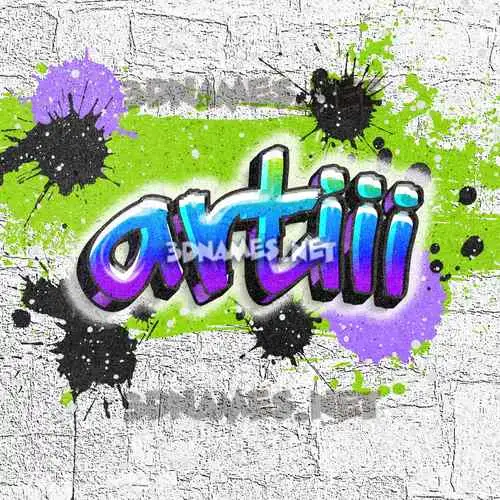artiii in Graffiti Grunge style - 3D name wallpaper