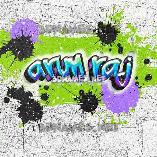 arun raj in Graffiti Grunge style - 3D name wallpaper