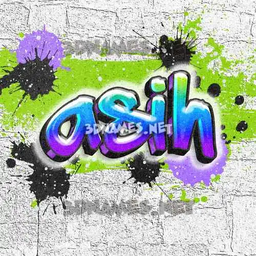 asih in Graffiti Grunge style - 3D name wallpaper