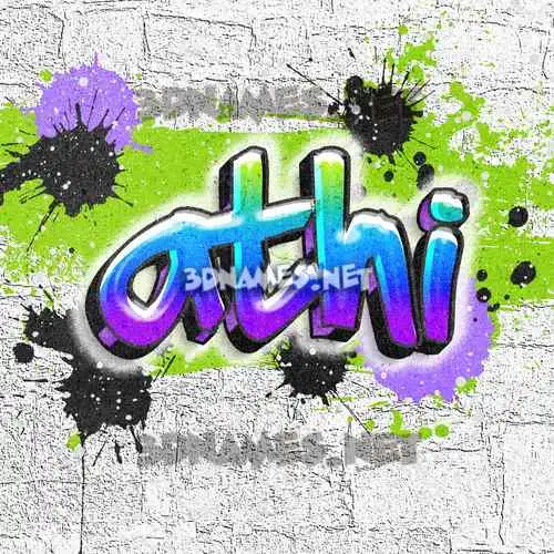 athi in Graffiti Grunge style - 3D name wallpaper