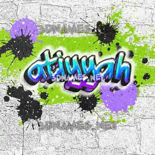 atiyyah in Graffiti Grunge style - 3D name wallpaper