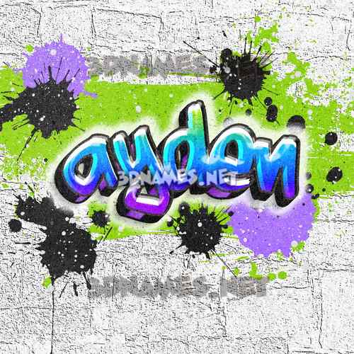 Preview of Graffiti Grunge 3D name for "ayden"