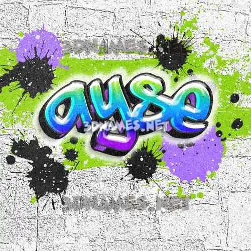 ayse in Graffiti Grunge style - 3D name wallpaper