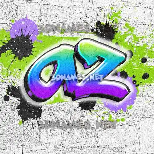 az in Graffiti Grunge style - 3D name wallpaper