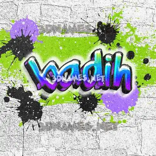 badih in Graffiti Grunge style - 3D name wallpaper