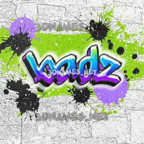 badz in Graffiti Grunge style - 3D name wallpaper