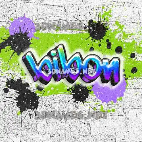 bibon in Graffiti Grunge style - 3D name wallpaper