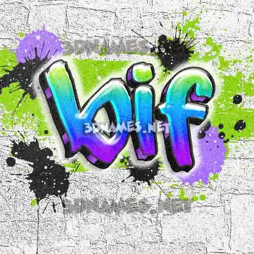 bif in Graffiti Grunge style - 3D name wallpaper
