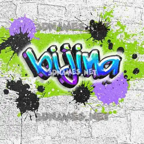 bijina in Graffiti Grunge style - 3D name wallpaper