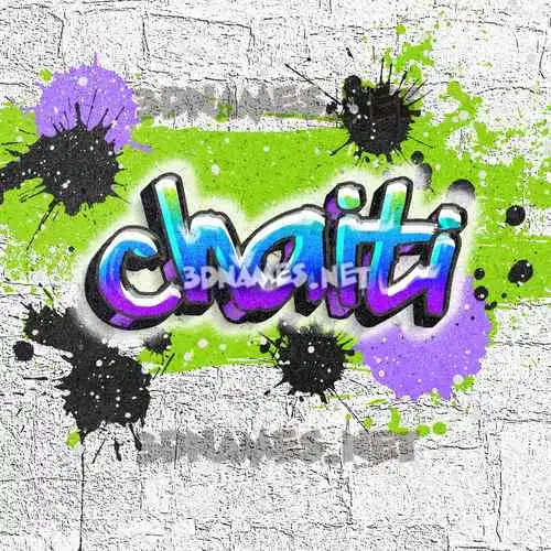 chaiti in Graffiti Grunge style - 3D name wallpaper