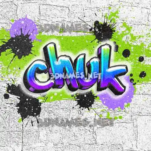 chuk in Graffiti Grunge style - 3D name wallpaper