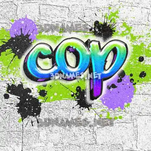 cop in Graffiti Grunge style - 3D name wallpaper cop in Graffiti Grunge style - 3D name wallpaper