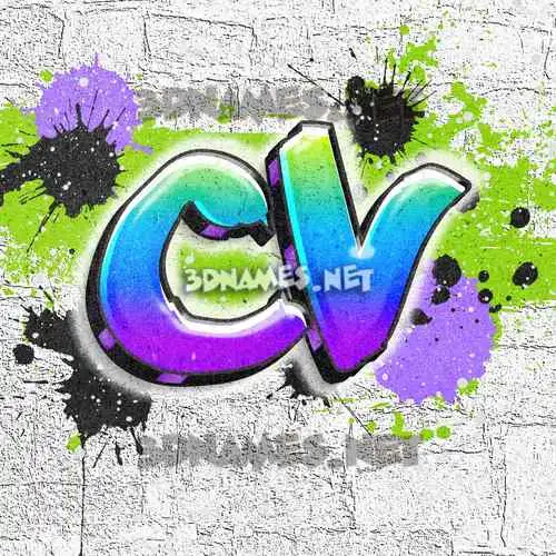 cv in Graffiti Grunge style - 3D name wallpaper