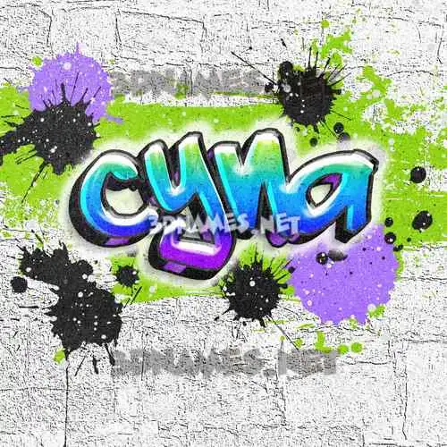 cyna in Graffiti Grunge style - 3D name wallpaper cyna in Graffiti Grunge style - 3D name wallpaper