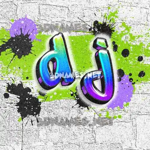 d j in Graffiti Grunge style - 3D name wallpaper