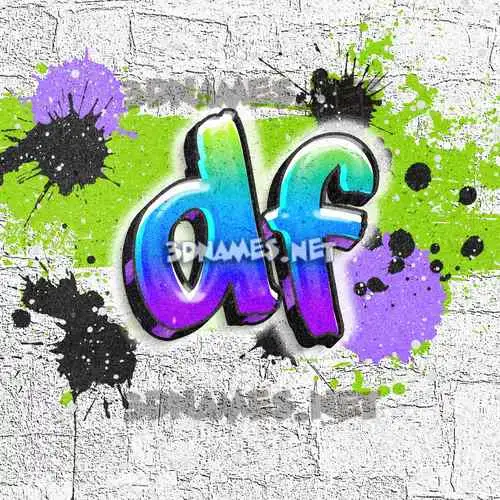 df in Graffiti Grunge style - 3D name wallpaper