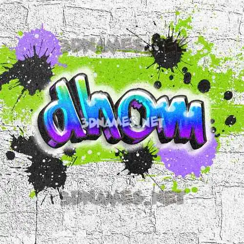 dhom in Graffiti Grunge style - 3D name wallpaper