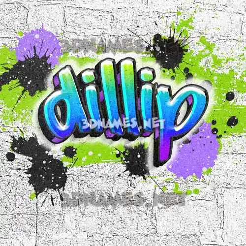 dillip in Graffiti Grunge style - 3D name wallpaper