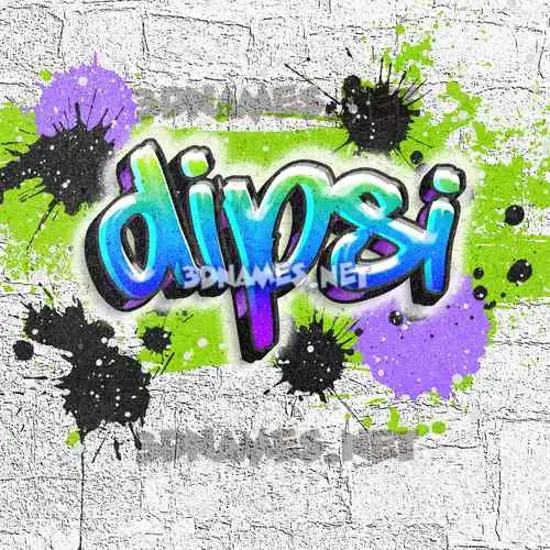 dipsi in Graffiti Grunge style - 3D name wallpaper