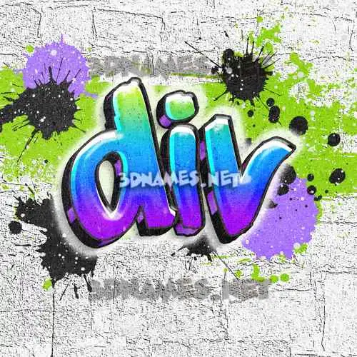 div in Graffiti Grunge style - 3D name wallpaper div in Graffiti Grunge style - 3D name wallpaper