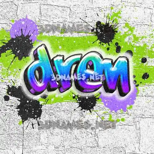 dren in Graffiti Grunge style - 3D name wallpaper dren in Graffiti Grunge style - 3D name wallpaper