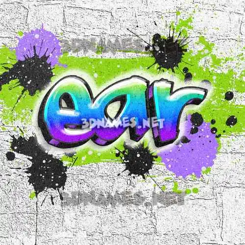 ear in Graffiti Grunge style - 3D name wallpaper ear in Graffiti Grunge style - 3D name wallpaper
