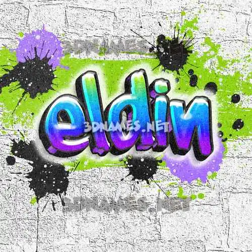 eldin in Graffiti Grunge style - 3D name wallpaper