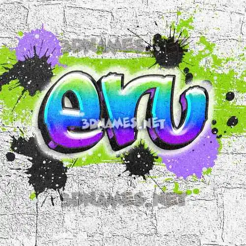 eru in Graffiti Grunge style - 3D name wallpaper