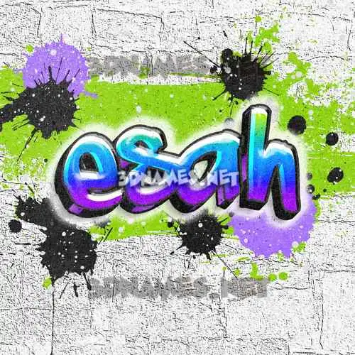 esah in Graffiti Grunge style - 3D name wallpaper esah in Graffiti Grunge style - 3D name wallpaper
