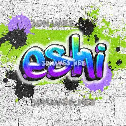 eshi in Graffiti Grunge style - 3D name wallpaper eshi in Graffiti Grunge style - 3D name wallpaper