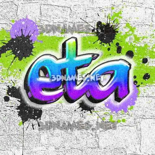 eta in Graffiti Grunge style - 3D name wallpaper eta in Graffiti Grunge style - 3D name wallpaper