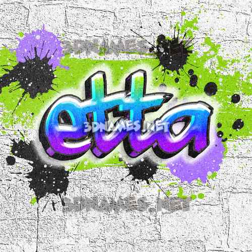 25 3D Names for "etta"