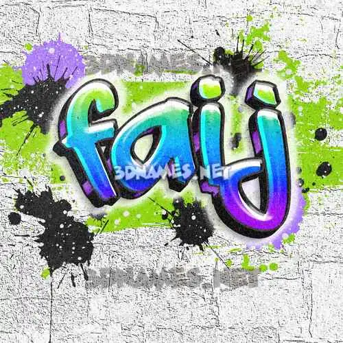 faij in Graffiti Grunge style - 3D name wallpaper