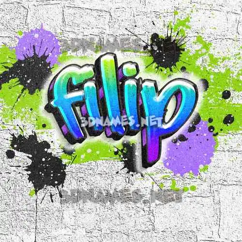 filip in Graffiti Grunge style - 3D name wallpaper
