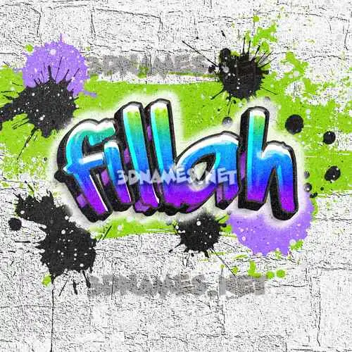 fillah in Graffiti Grunge style - 3D name wallpaper fillah in Graffiti Grunge style - 3D name wallpaper