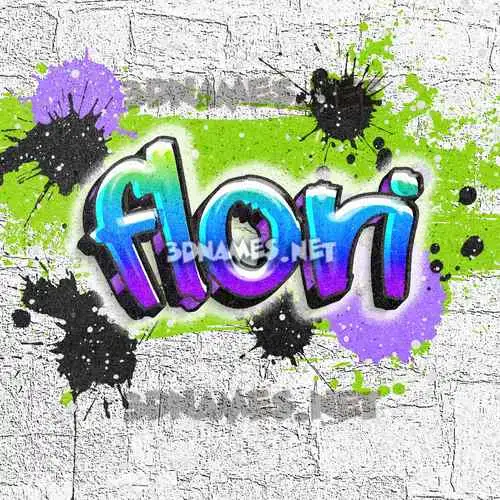 flori in Graffiti Grunge style - 3D name wallpaper