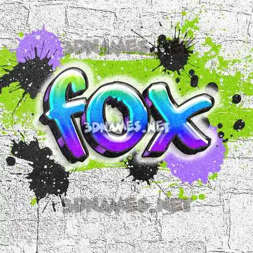 fox in Graffiti Grunge style - 3D name wallpaper fox in Graffiti Grunge style - 3D name wallpaper