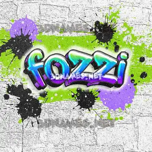 fozzi in Graffiti Grunge style - 3D name wallpaper