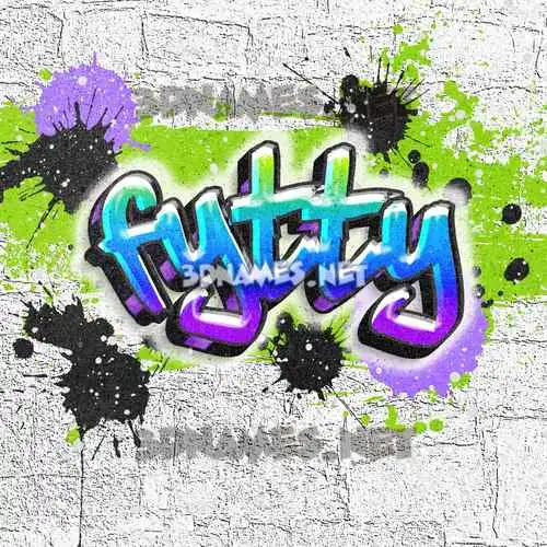 fytty in Graffiti Grunge style - 3D name wallpaper