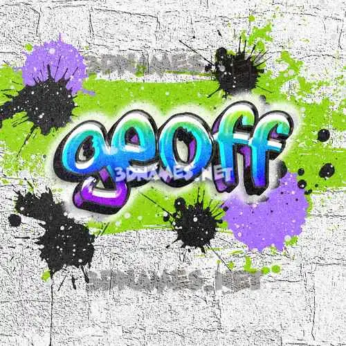 geoff in Graffiti Grunge style - 3D name wallpaper