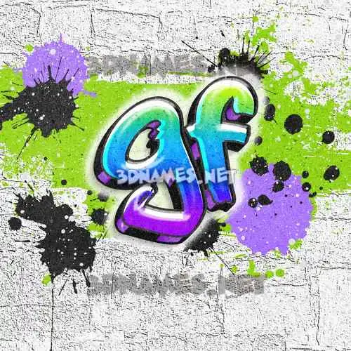 gf in Graffiti Grunge style - 3D name wallpaper