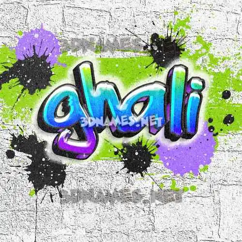 ghali in Graffiti Grunge style - 3D name wallpaper