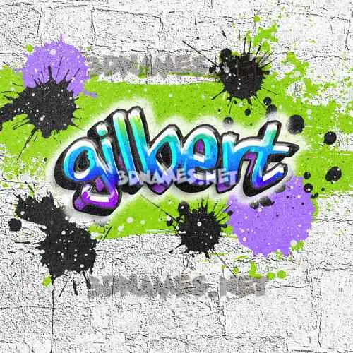 gilbert in Graffiti Grunge style - 3D name wallpaper