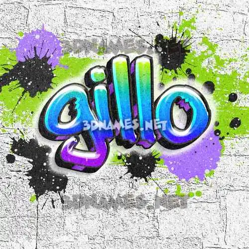 gillo in Graffiti Grunge style - 3D name wallpaper