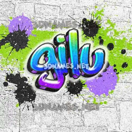 gilu in Graffiti Grunge style - 3D name wallpaper