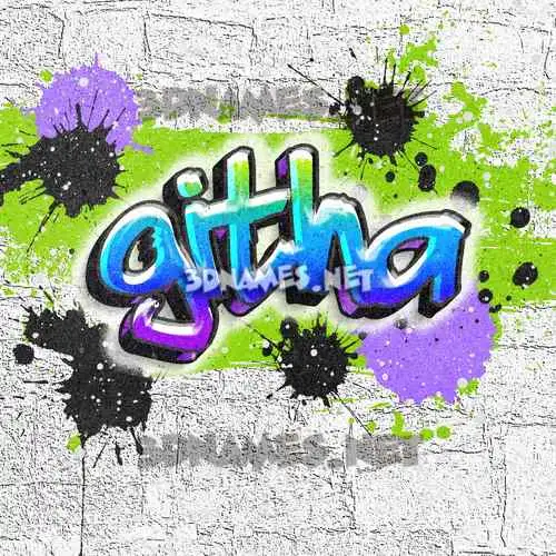 githa in Graffiti Grunge style - 3D name wallpaper