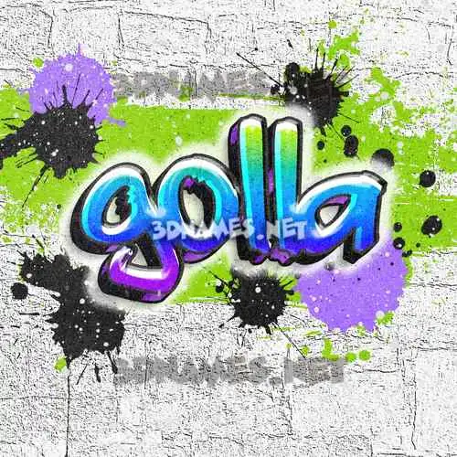 golla in Graffiti Grunge style - 3D name wallpaper