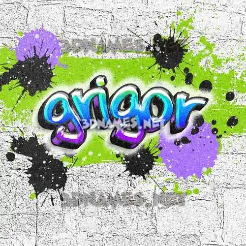 grigor in Graffiti Grunge style - 3D name wallpaper